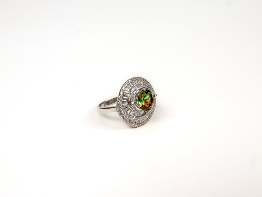 Inel din Argint 925 cu Zultanit Verde Multicolor - Marime 8.5