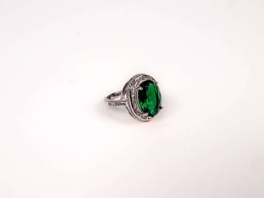 Inel din Argint 925 cu Zirconia Verde #1 - Marime 7.5