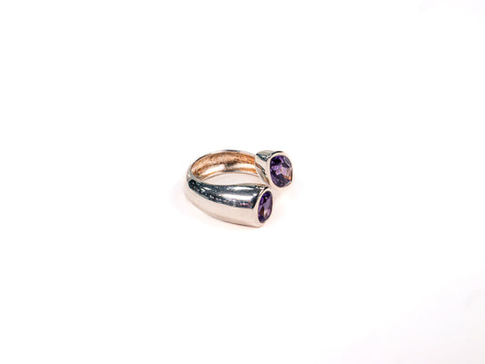 Inel din Argint 925 cu Ametist Violet #1 - Marime 8 Reglabil