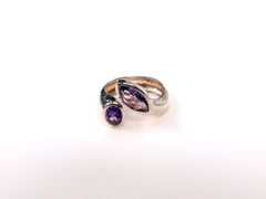 Inel din Argint 925 cu Ametist Violet #1 - Marime 8 Reglabil