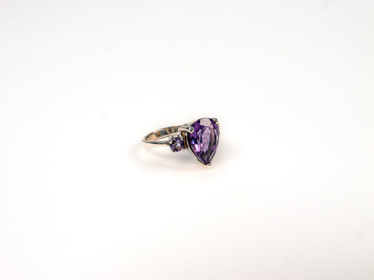 Inel din Argint 925 cu Ametist Violet - Marime 7  /  9