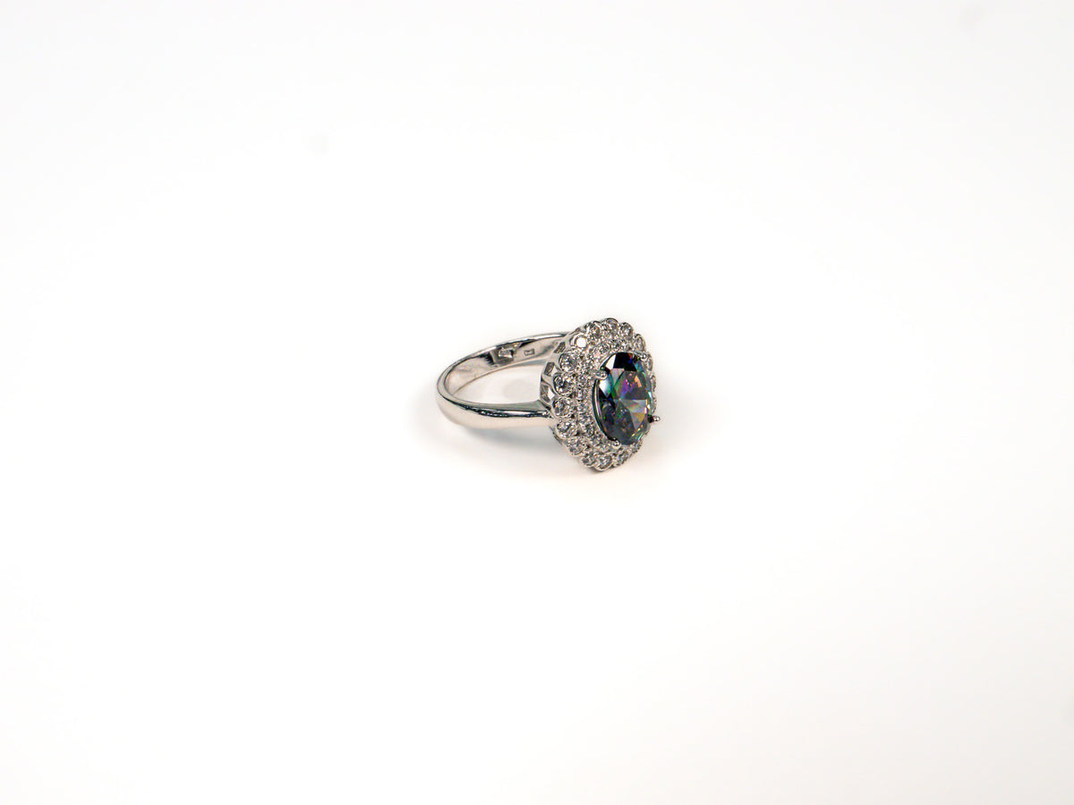 Inel din Argint 925 cu Topaz Multicolor - Marime 6,7,8 si 9
