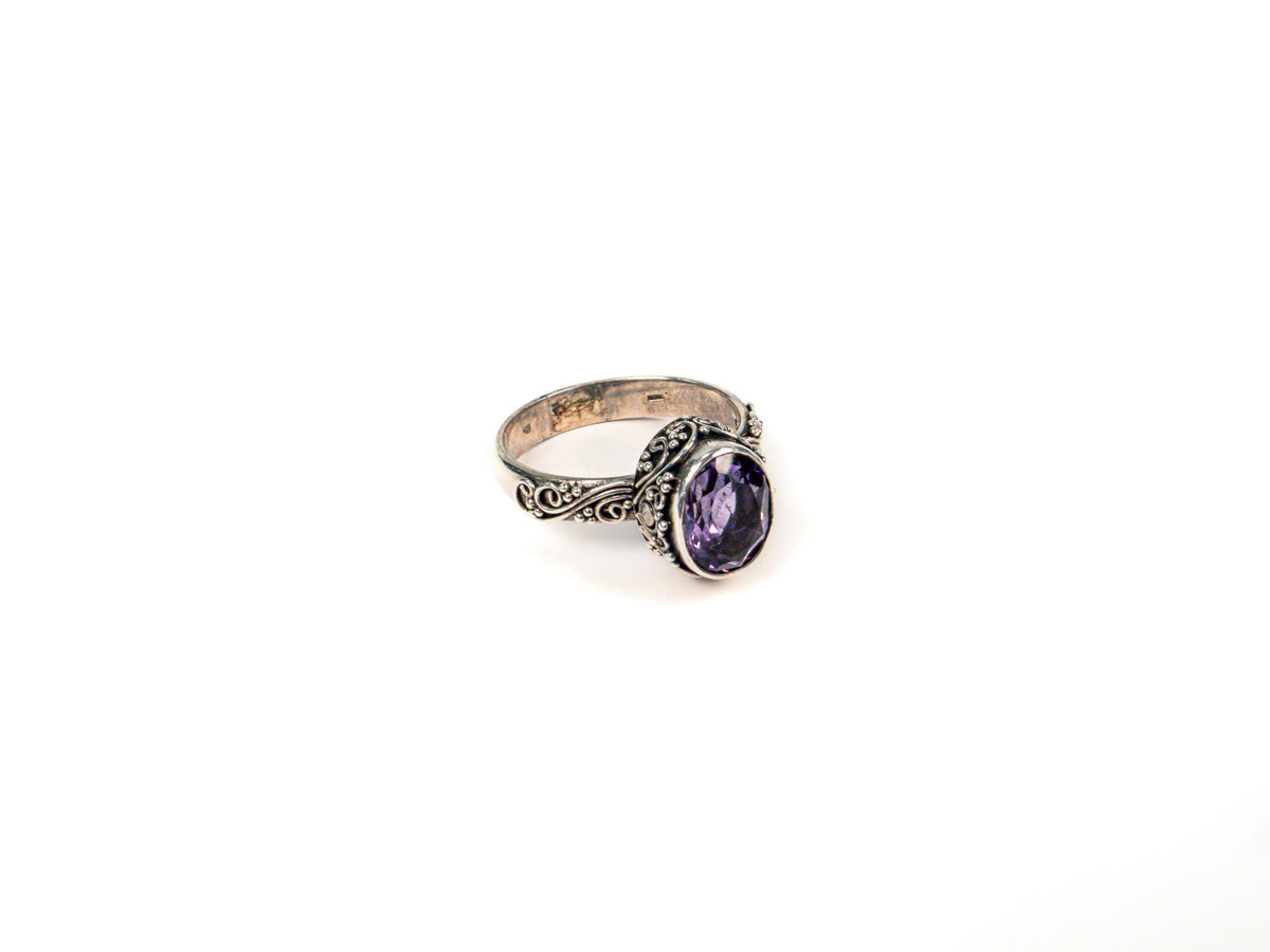 Inel din Argint 925 cu Ametist Violet #2 - Marime 8.5