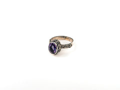 Inel din Argint 925 cu Ametist Violet #2 - Marime 8.5