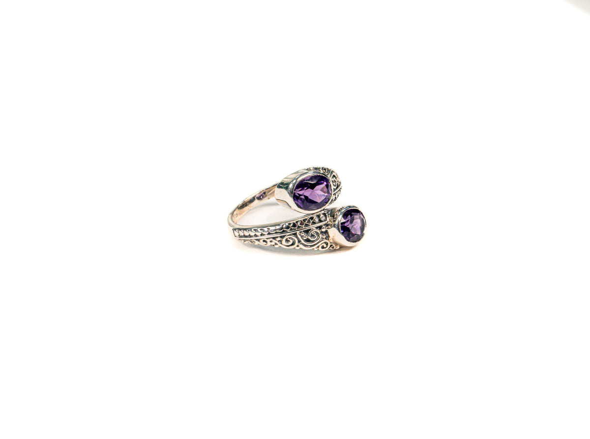 Inel din Argint 925 cu Ametist Violet #3 - Marime 8.5