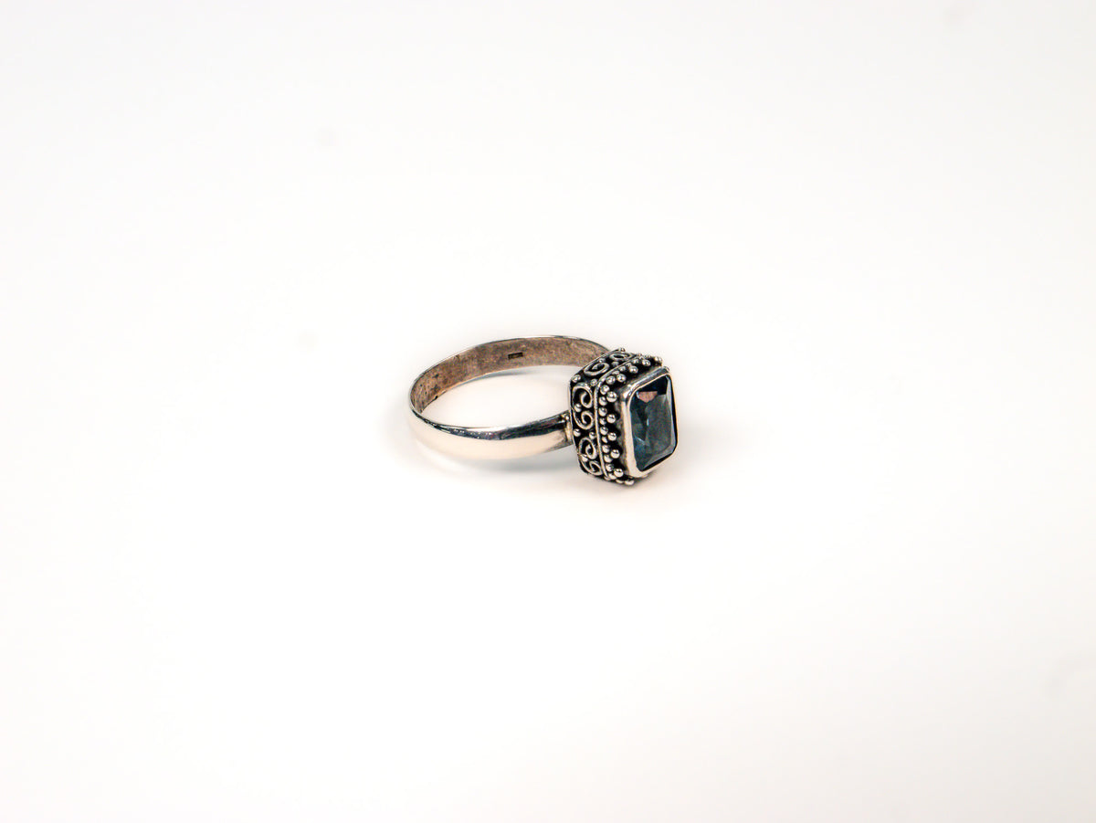 Inel din Argint 925 cu Topaz Albastru #2 - Marime 8.5