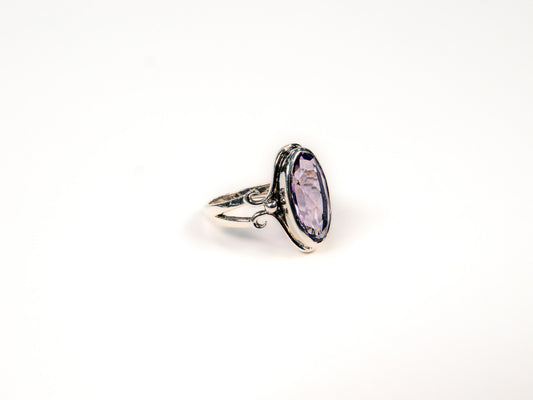 Inel din Argint 925 cu Ametist Violet #4 - Marime 8.5