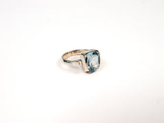 Inel din Argint 925 cu Aquamarin Albastru - Marime 8.5