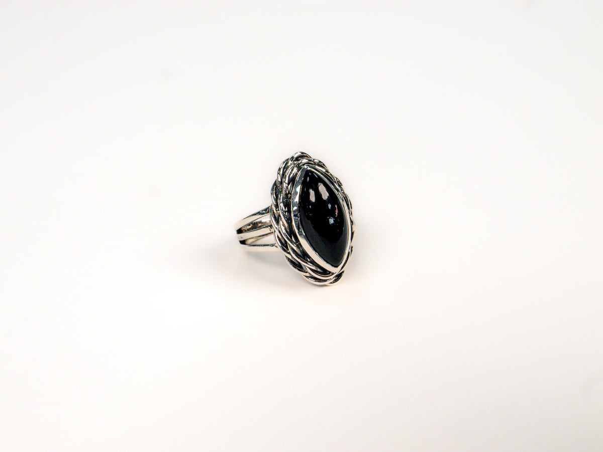 Inel din Argint 925 cu Onix Negru #2 - Marime 7