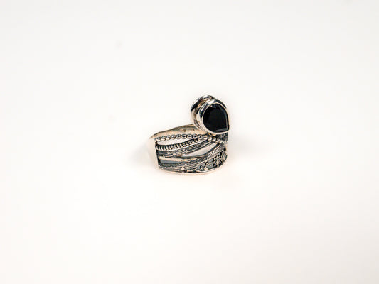 Inel din Argint 925 cu Onix Negru - Marime 10