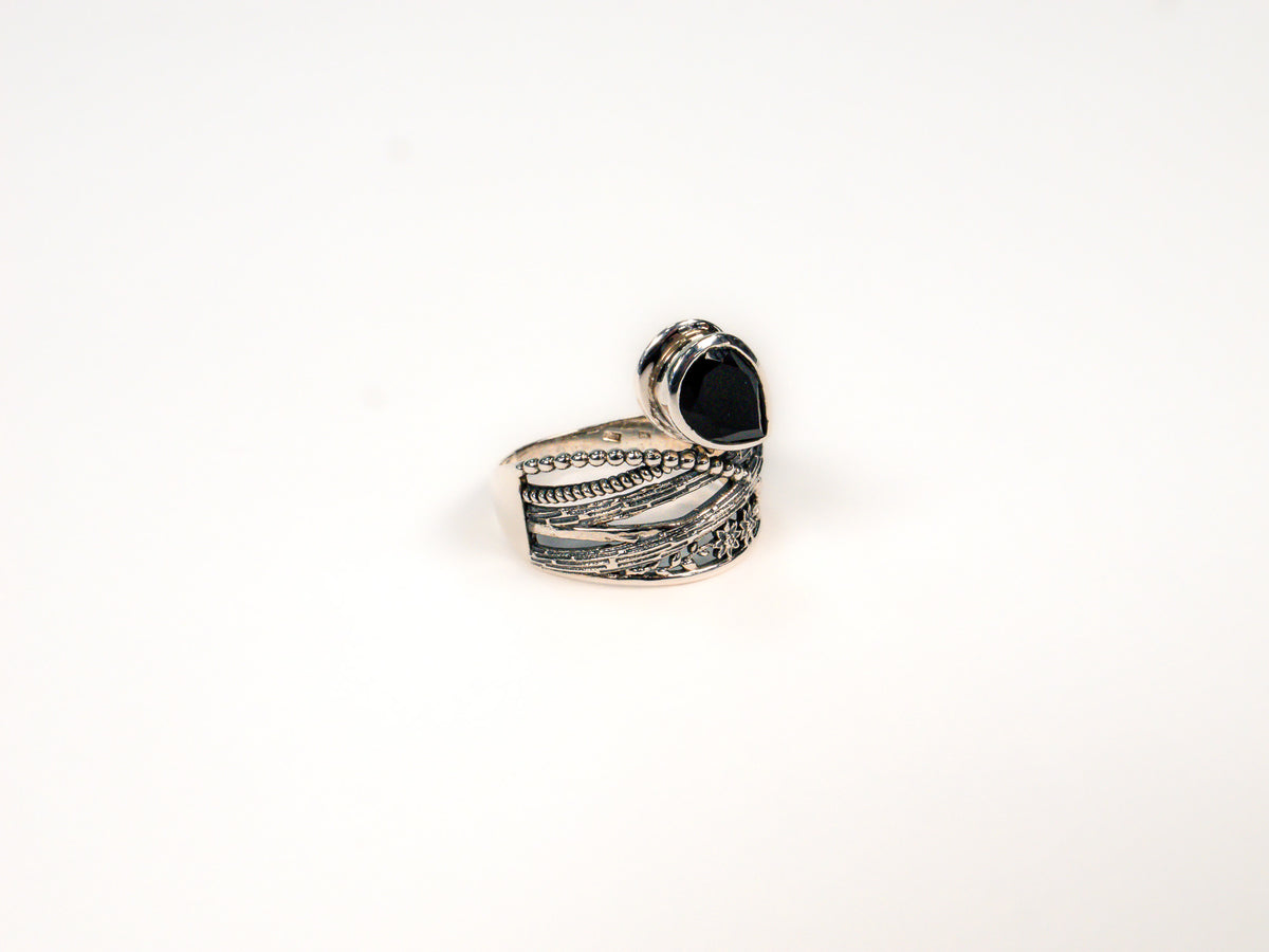 Inel din Argint 925 cu Onix Negru - Marime 10