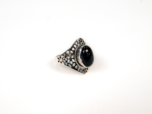 Inel din Argint 925 cu Onix Negru #4 - Marime 8