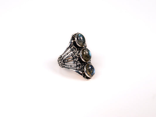 Inel din Argint 925 cu Labradorit Multicolor #2 - Marime 9
