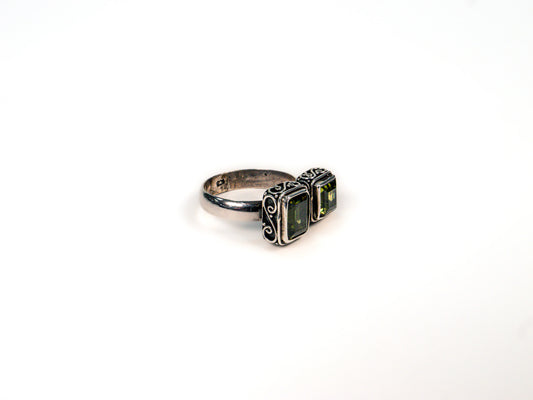 Inel din Argint 925 cu Peridot Verde #2 - Marime 9