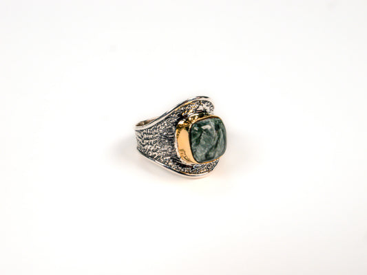 Inel din Argint 925 cu Serafinit Verde - Marime 8