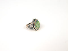 Inel din Argint 925 cu Opal Verde #1 - Marime 9