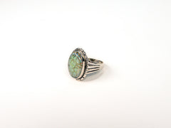 Inel din Argint 925 cu Opal Verde #1 - Marime 9