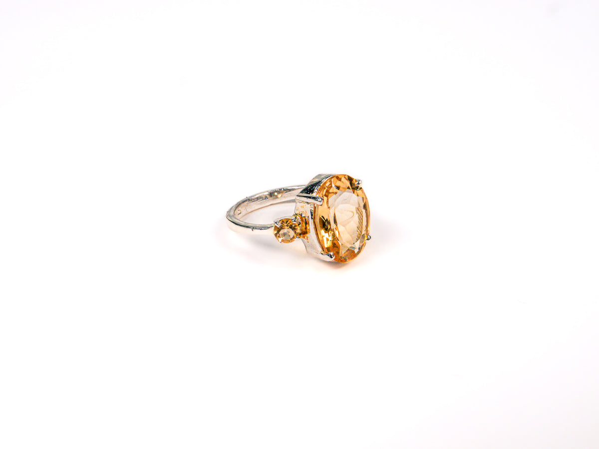 Inel din Argint 925 cu Citrin #5 - Marime 9