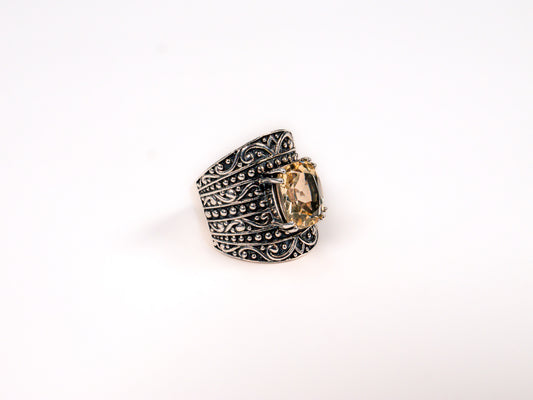 Inel din Argint 925 cu Citrin #3 - Marime 8.5