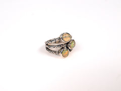 Inel din Argint 925 cu Opal Multicolor - Marime 7.5