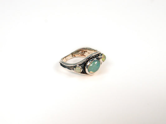 Inel din Argint 925 cu Opal Alb - Marime 8.5