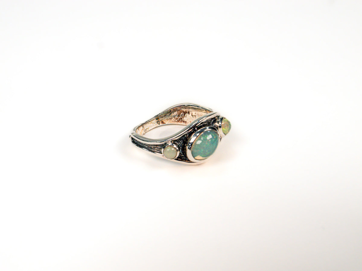 Inel din Argint 925 cu Opal Alb - Marime 8.5