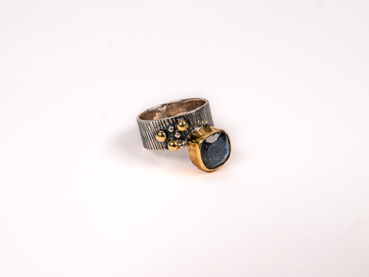 Inel din Argint 925 cu Labradorit Multicolor - Marime 8.5