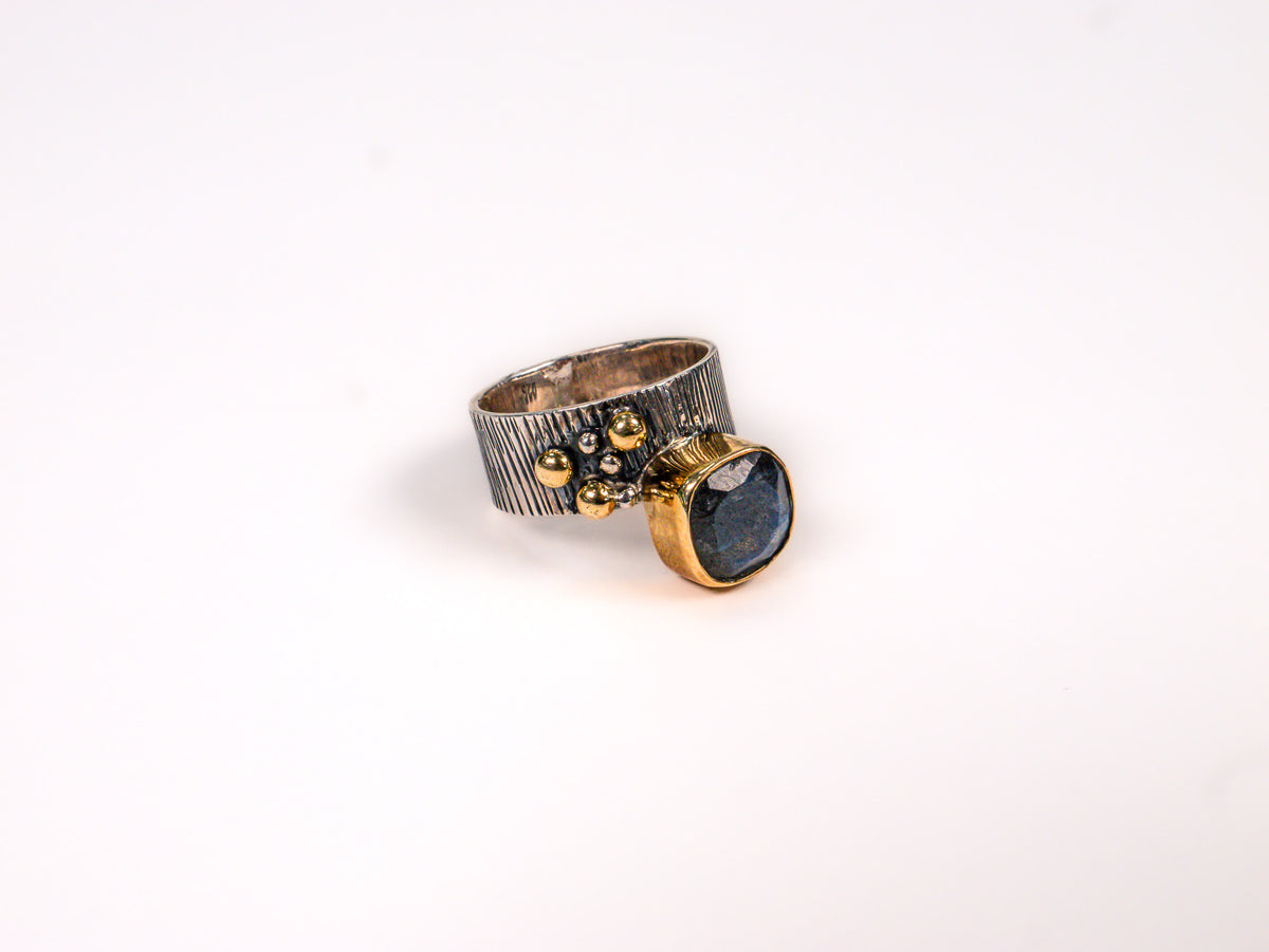 Inel din Argint 925 cu Labradorit Multicolor - Marime 8.5