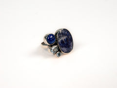 Inel din Argint 925 cu Lapis Lazuli si Topaz Albastru - Marime 7