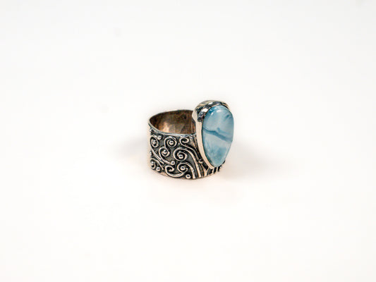 Inel din Argint 925 cu Larimar Albastru - Marime 7.5