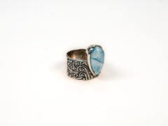 Inel din Argint 925 cu Larimar Albastru - Marime 7.5