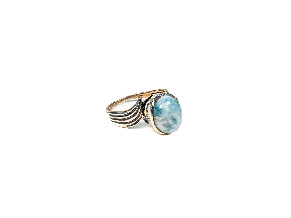 Inel din Argint 925 cu Larimar Albastru #3 - Marime 9