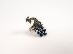 Inel din Argint 925 cu Marcasite Albastru - Marime 7