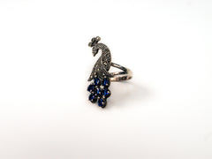 Inel din Argint 925 cu Marcasite Albastru - Marime 7