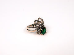 Inel din Argint 925 cu Marcasite Verde - Marime 9