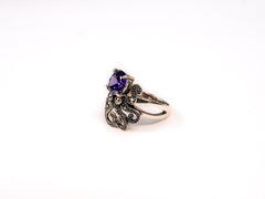 Inel din Argint 925 cu Marcasite Violet - Marime 9