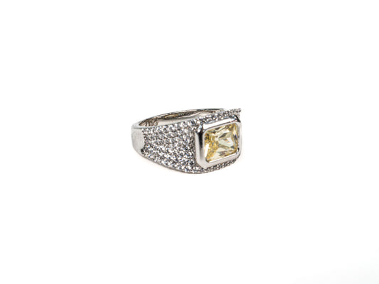 Inel din Argint 925 cu Citrin - Marime 7.5