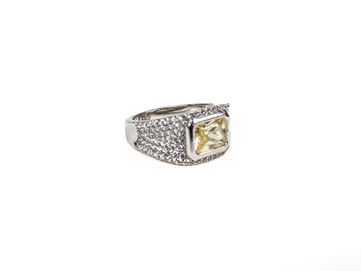 Inel din Argint 925 cu Citrin - Marime 7.5