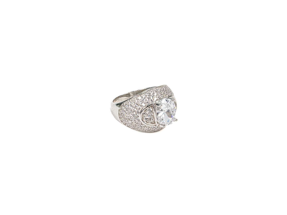 Inel din Argint 925 cu Zirconia Incolor #1 - Marime 6.5 si 8.5