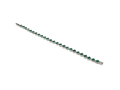 Bratara din Argint 925 - cu Malachit - Fixa - 180mm x 5mm - Verde