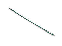 Bratara din Argint 925 - cu Malachit - Fixa - 180mm x 5mm - Verde