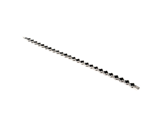 Bratara din Argint 925 - cu Onix - Fixa - 180mm x 5mm - Negru