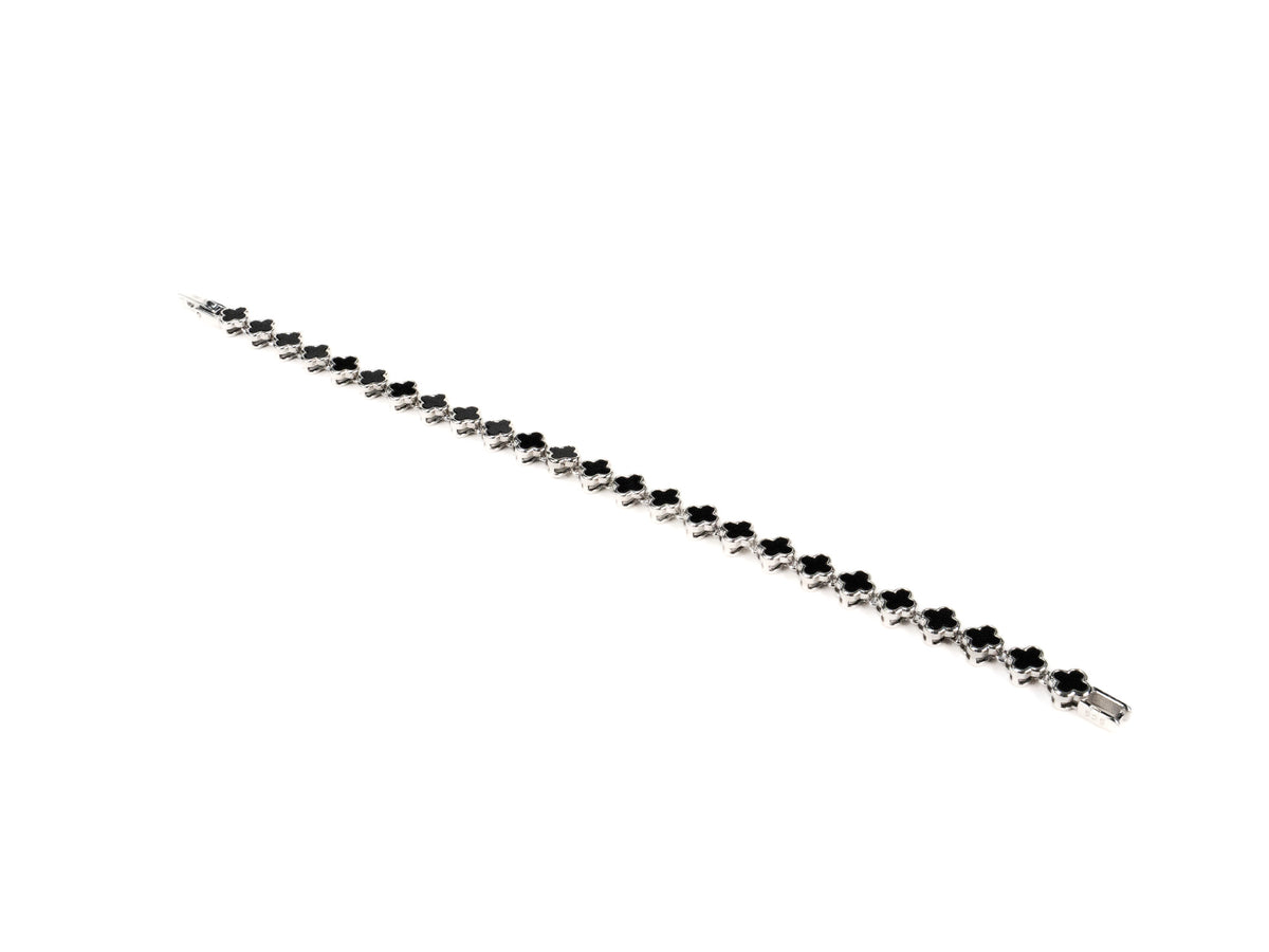Bratara din Argint 925 - cu Onix - Fixa - 180mm x 5mm - Negru