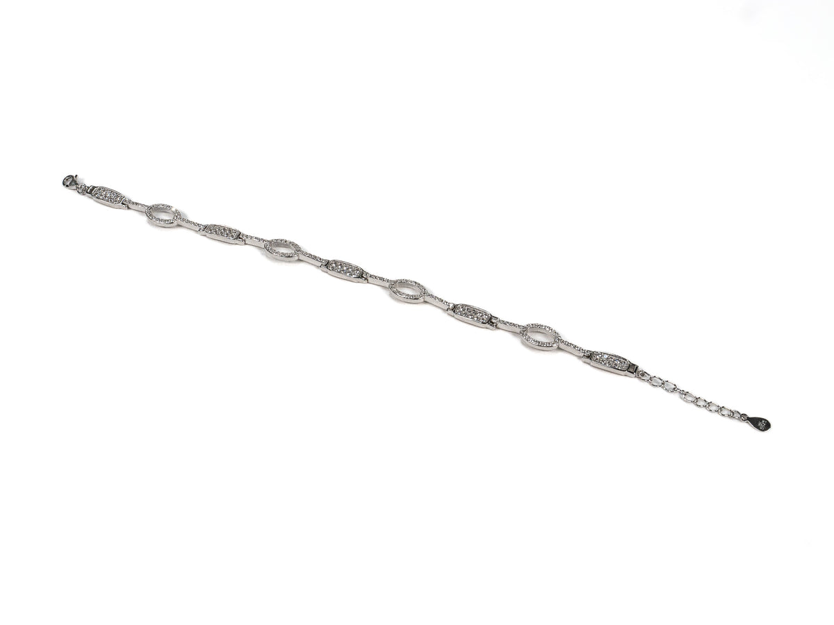 Bratara din Argint 925 - cu Zirconia - Reglabila - 210mm x 10mm - Incolor #2