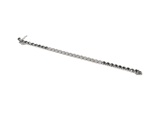 Bratara din Argint 925 - cu Zirconia - Fixa - 200mm x 5mm - Incolor