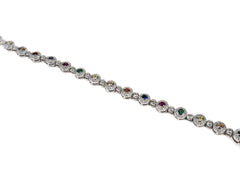 Bratara din Argint 925 - cu Zirconia - Fixa - 180mm x 5mm - Multicolor