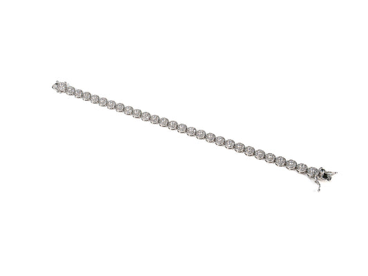 Bratara din Argint 925 - cu Zirconia - Fixa - 180mm x 5mm - Incolor #3
