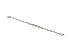 Bratara din Argint 925 - cu Zirconia - Fixa - 180mm x 5mm - Incolor #9