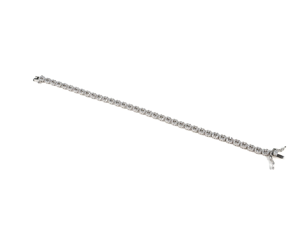 Bratara din Argint 925 - cu Zirconia - Fixa - 190mm x 5mm - Incolor #9