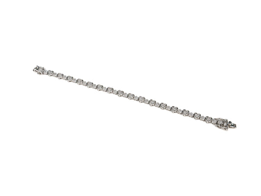 Bratara din Argint 925 - cu Zirconia - Fixa - 180mm x 5mm - Incolor #12